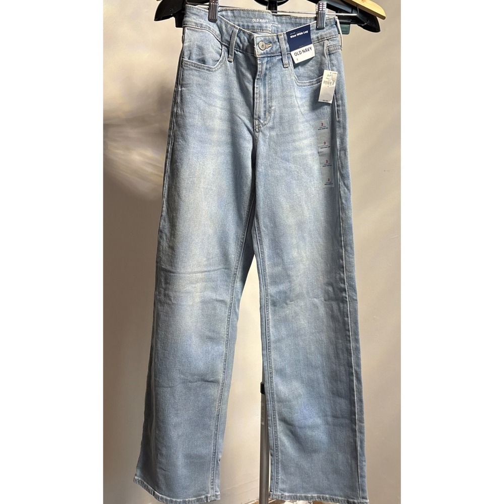 Old Navy Women's Size 2 High-Rise Wow Wide Leg Blue Denim Jeans